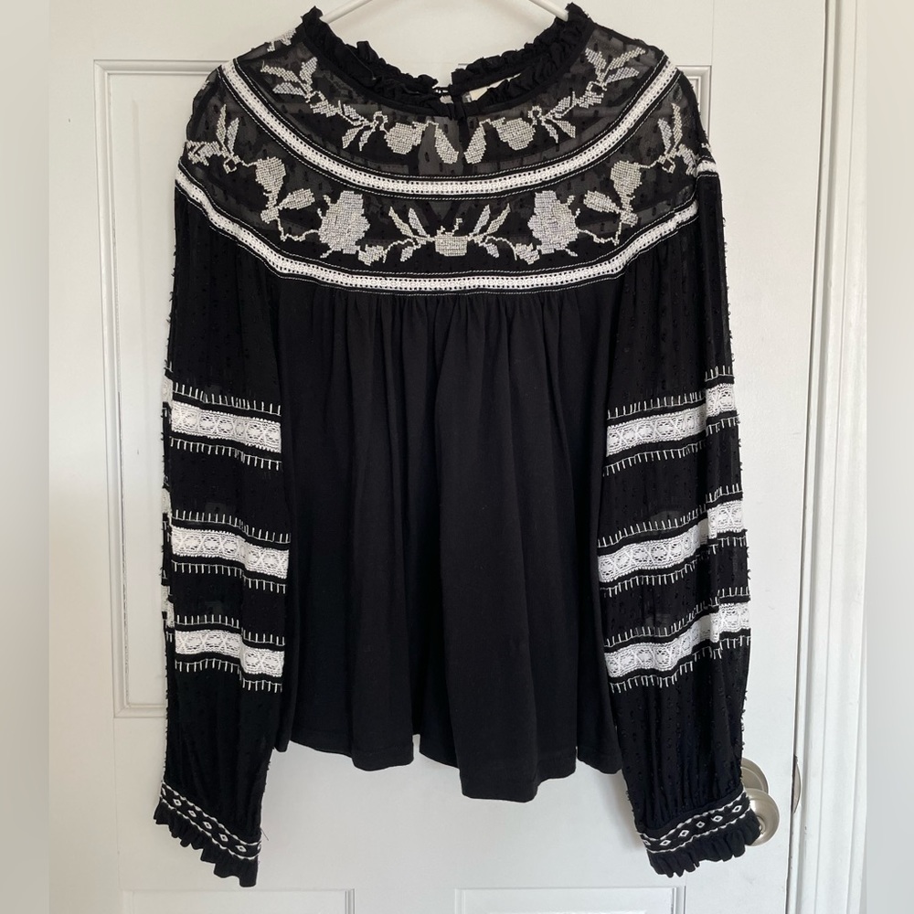 Black and White Blouse